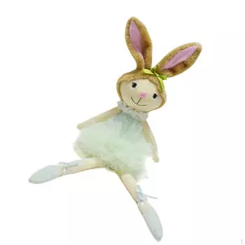 Пасхальный кролик кукла, украшение в виде животного, милая плюшевая игрушка в виде кролика, мягкая статуэтка для праздничного стола зелёный