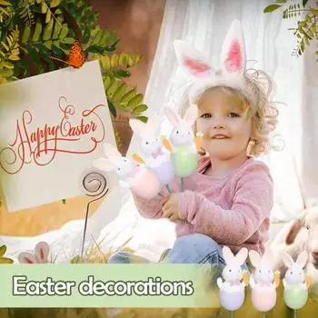 Пасхальный кролик, плюшевая фигурка кролика в яичной скорлупе, пасхальное яйцо, кролик, украшение для домашнего праздничного декора, принадлежности для вечеринок A