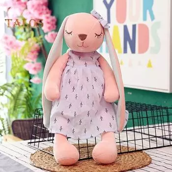 Пасхальный кролик плюшевая игрушка животное очаровательная кукла кролик пасхальный кролик сувенир весенний праздничный настольный орнамент пасхальные подарки для детей S синий