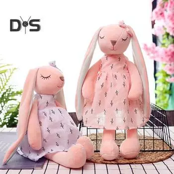 Пасхальный кролик плюшевая игрушка животное очаровательная кукла кролик пасхальный кролик сувенир весенний праздничный настольный орнамент пасхальные подарки для детей S розовый