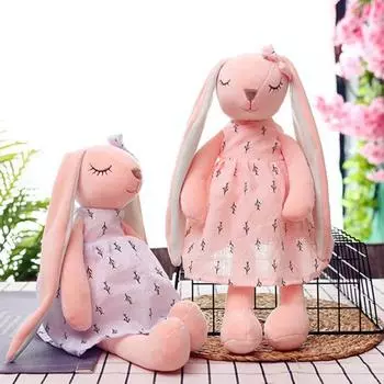 Пасхальный кролик плюшевая игрушка животное очаровательная кукла кролик пасхальный кролик сувенир весенний праздничный настольный орнамент пасхальные подарки для детей S розовый