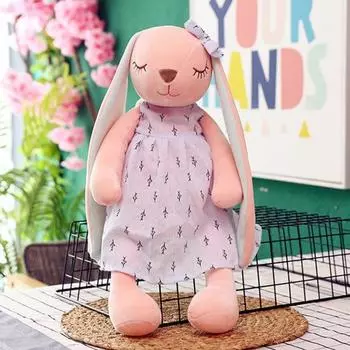 Пасхальный кролик плюшевая мягкая игрушка милый кролик кукла пасхальный кролик сувенир весенний праздничный S розовый