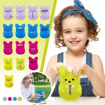 Пасхальный кролик плюшевые игрушки украшения милый кролик животное плюшевая кукла пасхальная корзина наполнители подарок для детей (15 см/5,9 дюйма) One Size