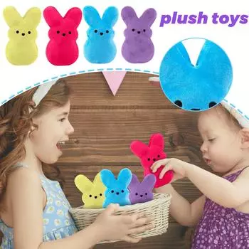Пасхальный кролик плюшевые игрушки украшения милый кролик животное плюшевая кукла пасхальная корзина наполнители подарок для детей (15 см/5,9 дюйма) One Size синий