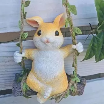 Пасхальный кролик, подвеска, качели, кролик, подвесное украшение, подвесная статуя кролика, домашний декор, свадебная вечеринка, художественный подарок Rabbit