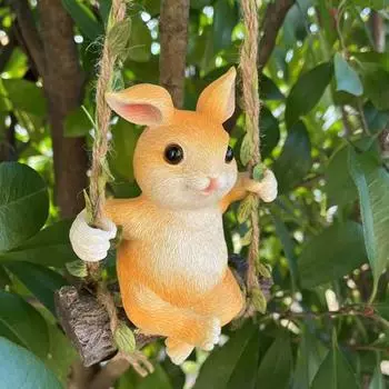 Пасхальный кролик, подвеска, качели, кролик, подвесное украшение, подвесная статуя кролика, домашний декор, свадебная вечеринка, художественный подарок Rabbit