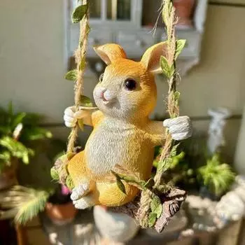 Пасхальный кролик, подвеска, качели, кролик, подвесное украшение, подвесная статуя кролика, домашний декор, свадебная вечеринка, художественный подарок