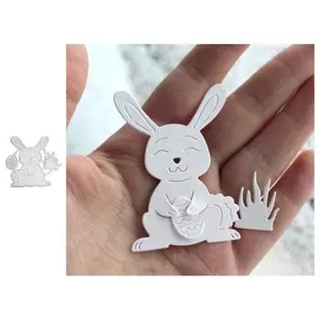 Пасхальный кролик яйцо резки умирает DIY скрапбук бумажная карта ремесло декор трафарет плесень серебряный