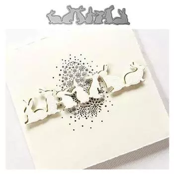 Пасхальный кролик резка умирает DIY записки бумажные карты декор трафарет плесень серебряный
