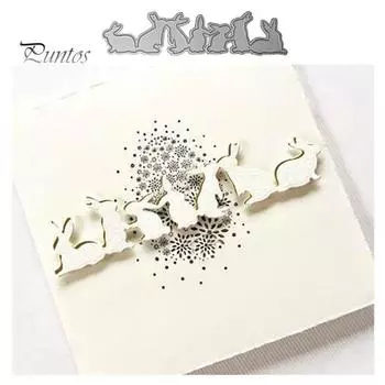 Пасхальный кролик резка умирает DIY записки бумажные карты декор трафарет плесень серебряный
