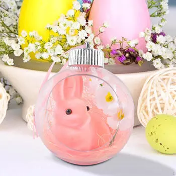 Пасхальный кролик шар подвесной орнамент акриловый кролик кулон коллекционный ремесло декоративный Turn Head Pink