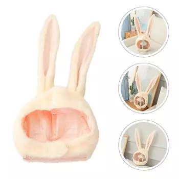 Пасхальный кролик шляпа реквизит кроличьи уши плюшевая шапка одежда бежевый вечеринка новинка головной убор бежевый