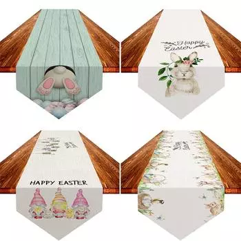 Пасхальный Кролик Стол Пасхальный Кролик Цветочная Скатерть С Узорами Весна Пасха Праздничная Вечеринка One Size