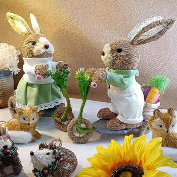 Пасхальный кролик украшение фигурка праздник плетеная для вечеринки дома