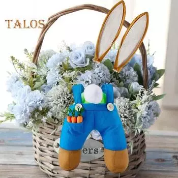 Пасхальный кролик украшение попа и уши кролика венок крепление входная дверь фермерского дома весенний декор для домашнего офиса розовый