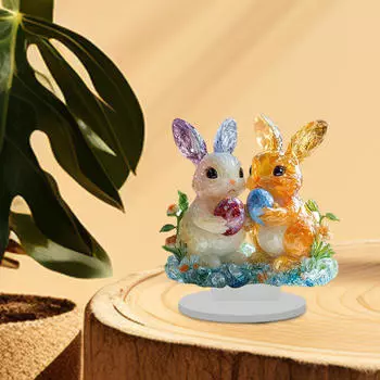 Пасхальный кролик украшение стола, коллекционная фигурка акцент подарок акриловая панель статуэтка кролика для
