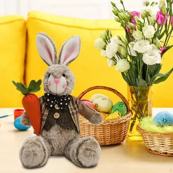 Пасхальный кролик, украшения, чучело, статуя кролика для стола, сада, офиса boy