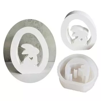 Пасхальный кролик, выдолбленные пасхальные яйца, смоляная форма для самостоятельного художественного ремесла, гипсовый орнамент, домашний декор, эпоксидная смоляная литейная форма 258