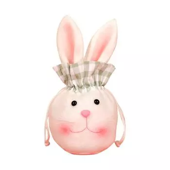 Пасхальный мешок для сладостей Длинные ушки кролика Упаковка для печенья конфеты Сумка на шнурке One Size