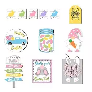 Пасхальный многослойный поднос, украшение, весенние деревянные кролики, рельефный дизайн, сельский кухонный стол, подарок One Size