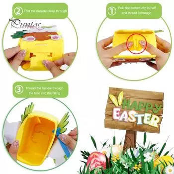 Пасхальный набор материалов для сумочки, кролик, морковь, цыпленок, красочное яйцо, сделай сам, нетканый материал, портативная корзина ручной работы, сумка-тоут, подарок на фестиваль розовый