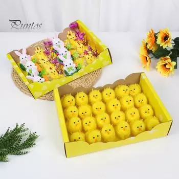 Пасхальный плюшевый цыпленок Желтый пушистый цыпленок Украшение Плюшевая игрушка Пасхальный цыпленок для детей Сделай сам Украшения для пасхальных яиц Наполнители для пасхальных корзин A