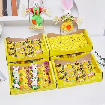 Пасхальный плюшевый цыпленок Желтый пушистый цыпленок Украшение Плюшевая игрушка Пасхальный цыпленок для детей Сделай сам Украшения для пасхальных яиц Наполнители для пасхальных корзин A