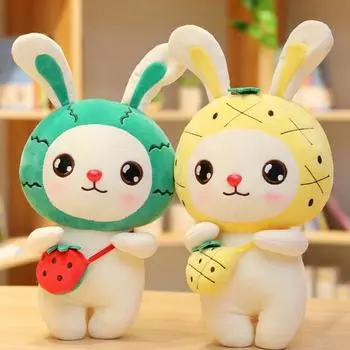 Пасхальный плюшевый овощной кролик, игрушка, милый мягкий пушистый полипропиленовый хлопок, плюшевая игрушка кролика, детская комфортная кукла, украшение для дома, подарок на день рождения подруге 30cm зелёный