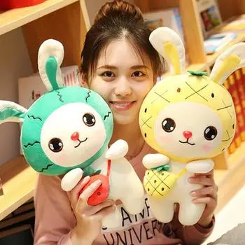 Пасхальный плюшевый пушистый полипропиленовый кролик, милая мягкая овощная хлопковая игрушка-кролик, плюшевая детская комфортная кукла 30cm зелёный