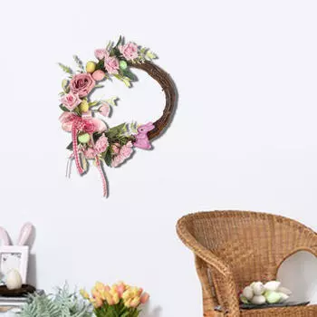 Пасхальный подвесной орнамент, венок для входной двери, товары для вечеринок, приветственный знак, красочное яйцо для