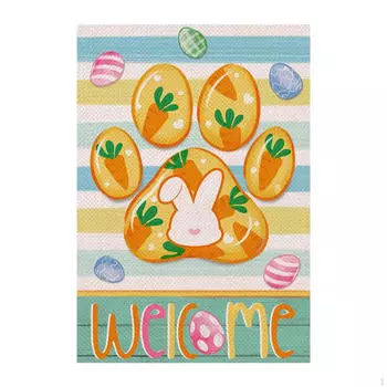 Пасхальный садовый флаг Добро пожаловать на улицу 45смx30см вертикальный ручной работы входная дверь знак двор для