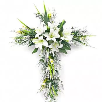 Пасхальный венок для входной двери Венок с крестом из лилий Пасхальный венок с крестом Весенние пасхальные дверные венки