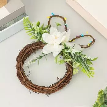 Пасхальный венок из веток, весенний венок с искусственными цветами, пастельные яйца, подвесная гирлянда на входную дверь для внутреннего и наружного украшения, праздничные атрибуты C
