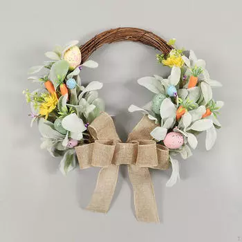 Пасхальный венок с яйцами Декор Праздничные принадлежности Новинка Подарок Входная дверь Весенние цветы