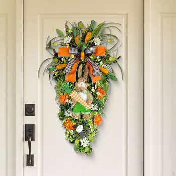 Пасхальный венок в виде капли, искусственные подвесные поделки, украшение на входную дверь для каминной полки White Flowers