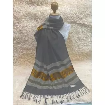 Пашминовый шарф: элегантный, мягкий, универсальный - Кашемир и тайский шелк угольно-серого цвета - Высококачественный продукт из Таиланда 70x180 темно серый