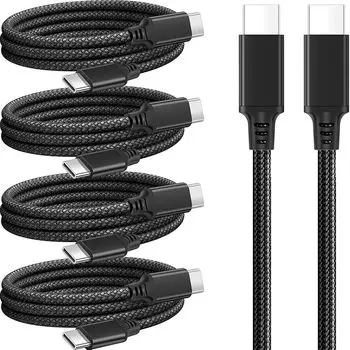 PASOW USB-C-USB-C cable Type C cable 60W USB PD compatible iPhone 15 /15 Pro MacBook iPad Air 5 Galaxy S24 Pixel LG Other compatible (black, 1.5m)