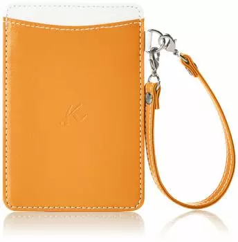 Pass case with strap PH0674 42901 [Kitamura] Orange/White