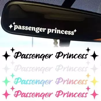 Пассажирская наклейка принцессы на автомобиль, водостойкая езда, безопасные советы, стильные наклейки, украшение кузова автомобиля, креативные наклейки, аксессуары для декора 1pcs