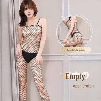 Passion Прозрачный сетчатый комбинезон Сексуальное женское белье Чулки с открытой промежностью Чулки для чулок One Size