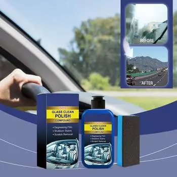 Паста для удаления масляной пленки со стекол автомобиля. Очиститель масляной пленки для лобового стекла автомобиля. Повышает безопасность вождения. One Size синий