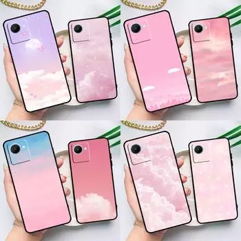 Пастельно-розовый чехол для Realme C55 C33 C31 C35 C30 C11 C15 C25s C21Y GT Neo 5 3T 2T 8 9 10 11 Pro Plus Realme GT Neo5