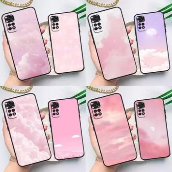Пастельно-розовый чехол для Xiaomi Redmi Note 10 11 Pro 8 9 12 Pro 11S 10S 9S Redmi 9 10 12C 9C 10C задняя крышка Redmi Note 9 Pro