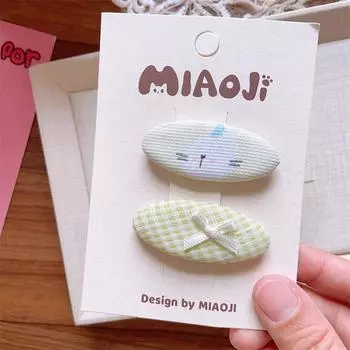 Пастельные весенние заколки для волос с животными для девочек и набор резинок для волос с вышивкой кроликов