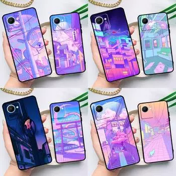 Пастельный чехол Japan Kyoto City для Realme C55 C33 C31 C35 C30 C11 C15 C25s C21Y GT Neo 5 3T 2T 8 9 10 11 Pro Plus Realme C55