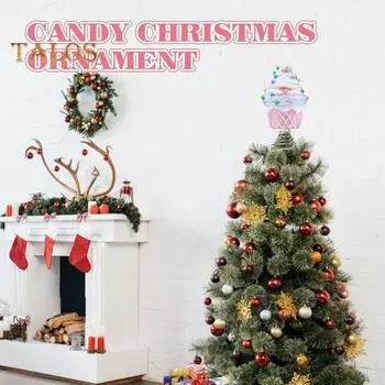 Пастельный десерт, украшение на рождественскую елку, плюшевые розовые украшения для кексов, конфеты, пончики, рождественские украшения для праздничного декора розовый