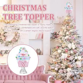 Пастельный десерт, украшение на рождественскую елку, плюшевые розовые украшения для кексов, конфеты, пончики, рождественские украшения для праздничного декора розовый
