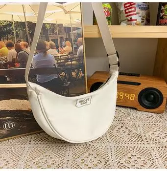 Пастельный Макарон Минималистичная Сумка Женская Дофаминовая Маленькая Сумка Кроссбоди Нишевый Дизайн Большая Вместимость Сумка-пельмень Новая белый