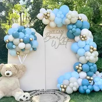 Пастельный светло-голубой белый песочно-бежевый шар гирлянда арка комплект для вечеринки по случаю рождения мальчика пол ребенка свадьба вечеринка день рождения украшения AS PHOTO