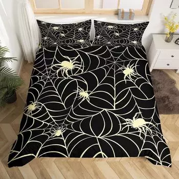 Пастельный тыквенный комплект постельного белья Жуткий пастельный Хэллоуин от patricia_lima - Жуткие привидения Хлопковый сатин Пододеяльник ИЛИ Наволочки EU Single 135x200cm